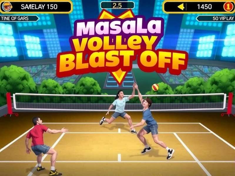Intense volleyball action in Masala Volley Blast Off Masala Volley Blast Off Gameplay