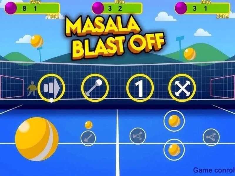 Simple yet powerful control scheme Masala Volley Blast Off Game Controls